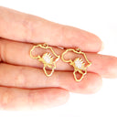 Map of Africa Yellow Gold and White Gold Plated Protea Drop Earrings