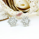 Mesmerising Mandala Inspired White Diamond Studs