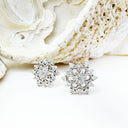 Mesmerising Mandala Inspired White Diamond Studs