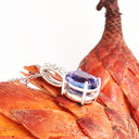 Mesmerising Oval Cut Tanzanite And Diamond Bale White Gold Pendant