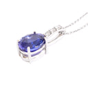 Mesmerising Oval Cut Tanzanite And Diamond Bale White Gold Pendant
