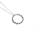 Mesmerising Sapphire and Diamond Halo White Gold Pendant