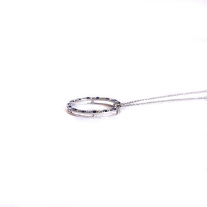 Mesmerising Sapphire and Diamond Halo White Gold Pendant
