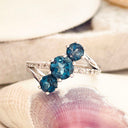 Midnight Cascade London Blue Topaz and Diamond White Gold Ring