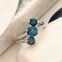 Midnight Cascade London Blue Topaz and Diamond White Gold Ring