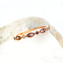 White and Black Diamond Rose Gold Ring