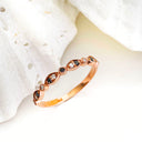 White and Black Diamond Rose Gold Ring