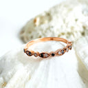 White and Black Diamond Rose Gold Ring
