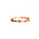 Milgrain Marquise and Dot Black and White Diamond Rose Gold band