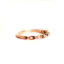 Milgrain Marquise and Dot Black and White Diamond Rose Gold band