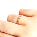 Milgrain Marquise and Dot Black and White Diamond Rose Gold band