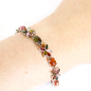 Multi-Stone Floral Inspired Tourmaline Silver Bracelet