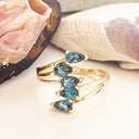 Multi pear cut London Blue Topaz ring