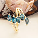 Multi pear cut London Blue Topaz ring
