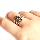 Multiband All Black Diamond White Gold Ring