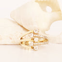 Multiband All White Diamond Yellow Gold Ring
