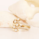 Multiband All White Diamond Yellow Gold Ring