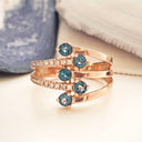 London BlueTopaz and Diamond Rose Gold Ring