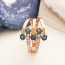 London BlueTopaz and Diamond Rose Gold Ring