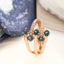 London BlueTopaz and Diamond Rose Gold Ring