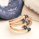 London BlueTopaz and Diamond Rose Gold Ring
