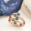 London BlueTopaz and Diamond Rose Gold Ring