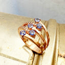 Multiband Tanzanite and Diamond Rose Gold Ring