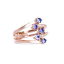 Multiband Tanzanite and Diamond Rose Gold Ring