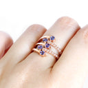 Multiband Tanzanite and Diamond Rose Gold Ring