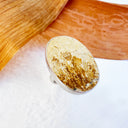 Natural Freeform Oval Leaf Jasper Silver Ring