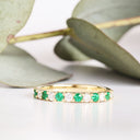 Nature Lover Emerald and Diamond Yellow Gold Eternity Ring