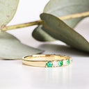 Nature Lover Emerald and Diamond Yellow Gold Eternity Ring