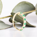 Nature Lover Emerald and Diamond Yellow Gold Eternity Ring