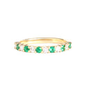 Nature Lover Emerald and Diamond Yellow Gold Eternity Ring