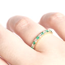 Nature Lover Emerald and Diamond Yellow Gold Eternity Ring