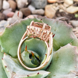 Nature Lovers Rose Gold Peach Morganite and Diamond Ring