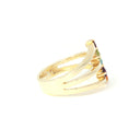 Multiband Mixed Rainbow Gemstones Yellow Gold Ring