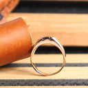 Octagonal Tanzanite Geometric Groove Rose Gold Signet Ring