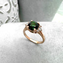 Old School Glamour Round Cut Tourmaline and Diamond Rose Gold Ring