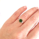 Old School Glamour Round Cut Tourmaline and Diamond Rose Gold Ring