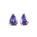 Opulent Double Claw Pear Cut Tanzanite White Gold Earrings