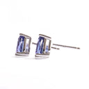 Opulent Double Claw Pear Cut Tanzanite White Gold Earrings