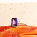 Opulent Emerald Cut Tanzanite With Emerald Cut Shoulder Diamonds White Gold Ring