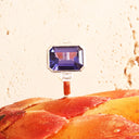 Opulent Emerald Cut Tanzanite With Emerald Cut Shoulder Diamonds White Gold Ring