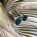 Opulent London Blue Topaz and Trilogy Diamond Drop Earrings