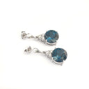 Opulent London Blue Topaz and Trilogy Diamond Drop Earrings