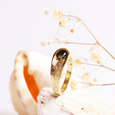 Organic Flow Yellow Gold Black Diamond Ring