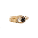 Organic Flow Yellow Gold Black Diamond Ring