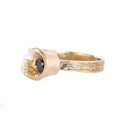 Organic Flow Yellow Gold Black Diamond Ring