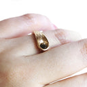 Organic Flow Yellow Gold Black Diamond Ring
